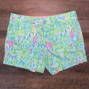 Lilly Pulitzer Callahan Shorts Hops and Pops Holy Grail Print Rare Size 0